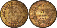 France 5 Centimes Monnaie, Cérès, Paris, Bronze, Gadoury:157a -