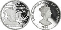 Bahamas 5 Dollars Monnaie, Elizabeth II, Franklin Mint, Argent -