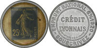 France 25 Centimes Monnaie, Timbre-Monnaie, Crédit Lyonnais, Paris -
