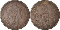 France 2 Centimes Monnaie, Dupuis, Paris, Bronze, Gadoury:107 -