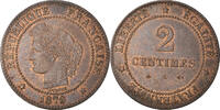 France 2 Centimes Monnaie, Cérès, Paris, Bronze, Gadoury:105 -