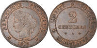 France 2 Centimes Monnaie, Cérès, Paris, Bronze, Gadoury:105 -