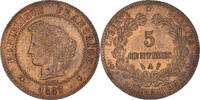 France 5 Centimes Monnaie, Cérès, Paris, Bronze, KM:821.1 -