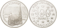 France 100 Francs-15 Euro Monnaie, Paris, Argent, KM:1140 -