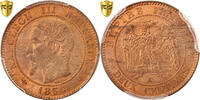 France 2 Centimes Napoléon III, Bordeaux, Bronze, PCGS -