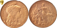 France 10 Centimes Monnaie, Dupuis, Paris, PCGS, Genuine, Bronze -