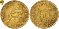 France 50 Centimes Monnaie, Chambre de commerce, Paris, PCGS, MS65 -