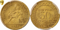 France 50 Centimes Monnaie, Chambre de commerce, Paris, PCGS, MS66 -