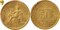 France 50 Centimes Monnaie, Chambre de commerce, Paris, PCGS, MS64 -