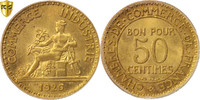 France 50 Centimes Monnaie, Chambre de commerce, Paris, PCGS, MS64 -