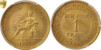 France 1 Franc Chambre de commerce, Paris, Bronze-Aluminium, PCGS -