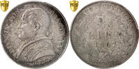 États pontificaux 2-1/2 Lire Pie IX, Rome, Argent, PCGS, KM:1384 -
