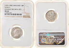 Thaïlande Salung = 1/4 Baht Monnaie, Rama V, Double frappe, NGC, FDC -