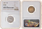 États-Unis 5 Cents Shield Nickel, Philadelphie, BE, NGC -