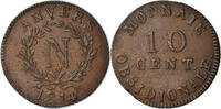 Régions françaises 10 Centimes Monnaie, FRENCH STATES, ANTWERP, Wolschot, Bronze -