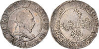 France 1/2 Franc au col plat Monnaie, Henri III, Saint Lô, Argent -