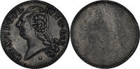 France Ecu Monnaie, Louis XVI, Essai uniface, Silvered bronze -