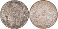France 50 Centimes Monnaie, Cérès, Paris, Argent, Gadoury:419a -