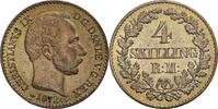 Danemark 4 Skilling Rigsmont Monnaie, Christian IX, Copenhagen -