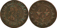 France Double Tournois Monnaie, Henri III, Paris, Cuivre, Sombart:4072 -