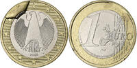 Allemagne 1 Euro fauté, coin cassé, Hamburg, Bimétallique -