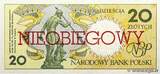 POLOGNE 20 Zlotych 1990 NEUF