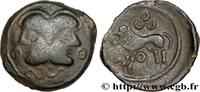 FRANCE Bronze à la tête janiforme, classe II SUESSIONS (région de Soissons) c. 50-40 AC. (16mm, 3g, 1h) -
