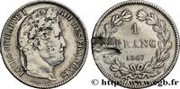 FRANCE 1 franc Louis-Philippe, couronne de chêne LOUIS-PHILIPPE Ier Bordeaux 1847 (23mm, 5g, 6h) -