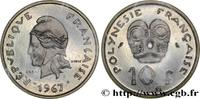 POLYNÉSIE FRANÇAISE Essai de 10 Francs POLYNÉSIE FRANÇAISE Paris 1967 (23,95mm, g, 6h) -