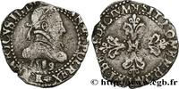FRANCE Quart de franc au col plat HENRI III Bordeaux 1589 (24,5mm, 3,29g, 3h) -
