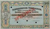 SUISSE 20 Francs Spécimen SUISSE 20 Francs Spécimen 1911 SUP -