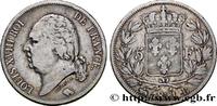 FRANCE 5 francs Louis XVIII, tête nue LOUIS XVIII Rouen 1821 (37mm, 25g, 7h) -