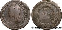 FRANCE Un décime Dupré, grand module, refrappage du 2 d DIRECTOIRE Limoges 1797 (32mm, 19,03g, 6h) -