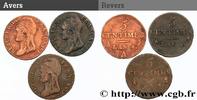 FRANCE Lot de 3 pièces de 5 centimes Dupré DIRECTOIRE Paris n.d. (18mm, 1,80g, 5h) -