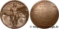 FRANCE Médaille, Charles Lindbergh, Première traversée de AÉRONAUTIQUE - AVIATION : AVIATEURS & AVIONS 1927 (67,5mm, 216,3g, 12h) -