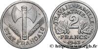 FRANCE 2 francs Francisque ÉTAT FRANÇAIS Beaumont-Le-Roger 1943 (27mm, 2,20g, 6h) -