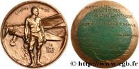 FRANCE Médaille, Charles Lindbergh, Première traversée de AÉRONAUTIQUE - AVIATION : AVIATEURS & AVIONS Monnaie de Paris 1927/1977 (67,5mm, 213,47g, 12h) -
