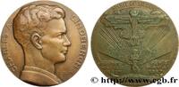 FRANCE Médaille, Charles Lindbergh, Spirit of St Louis AÉRONAUTIQUE - AVIATION : AVIATEURS & AVIONS 1927 (67,5mm, 139,84g, 12h) -