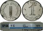 FRANCE Piéfort Argent de 1 centime Épi PIÉFORTS Pessac 1975 (15mm, 4,33g, 6h) -