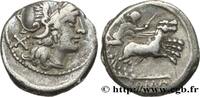LA RÉPUBLIQUE (280 avant J.C. à 27 avant J.C.) Denier RÉPUBLIQUE ROMAINE - ANONYMES Rome c. 157-155 AC. (17mm, 3,69g, 1h) -