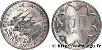 ÉTATS DE L'AFRIQUE CENTRALE Essai de 50 Francs antilopes lettre ‘D’ Gabon ÉTATS DE L'AFRIQUE CENTRALE Paris 1976 (21,5mm, g, 6h) -