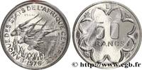 ÉTATS DE L'AFRIQUE CENTRALE Essai de 50 Francs antilopes lettre ‘E’ Cameroun ÉTATS DE L'AFRIQUE CENTRALE Paris 1976 (21,5mm, g, 6h) -