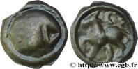 FRANCE Potin TOC au cheval SÉQUANES (Région de Besançon) c.58-50 AC. (17mm, 3,3g, 8h) -