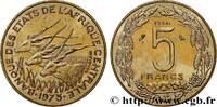 ÉTATS DE L'AFRIQUE CENTRALE Essai de 5 Francs antilopes ÉTATS DE L'AFRIQUE CENTRALE Paris 1973 (20mm, 2,93g, 6h) -