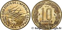 ÉTATS DE L'AFRIQUE CENTRALE Essai de 10 Francs antilopes ÉTATS DE L'AFRIQUE CENTRALE Paris 1974 (23mm, 3,94g, 6h) -