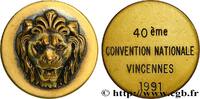 FRANCE Médaille, 40e convention nationale, Lions Club CLUBS PHILANTHROPIQUES : LIONS CLUB, ROTARY, ETC. 94 - Vincennes 1991 (49,5mm, 89,82g, 12h) -