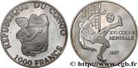 CONGO (RÉPUBLIQUE) 1000 Francs Proof XVI Coupe du Monde de Football 1 CONGO (RÉPUBLIQUE) 1999 (35mm, 15g, 6h) -