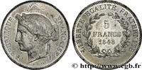 FRANCE Concours de 5 francs, essai en étain par Rogat DEUXIÈME RÉPUBLIQUE Paris 1848 (37mm, 17,25g, 6h) -
