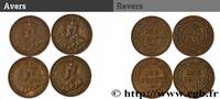 AUSTRALIE Lot de 4 x 1 Penny Georges V AUSTRALIE n.d. (25mm, 9,40g, 12h) -