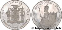 JAMAÏQUE 25 Dollars Proof 25e anniversaire du couronnement JAMAÏQUE 1978 (63mm, 136,08g, 12h) -
